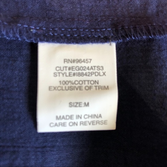 Eyelash Navy Embroidered BOHO Cropped Top Sz Med - Picture 6 of 7